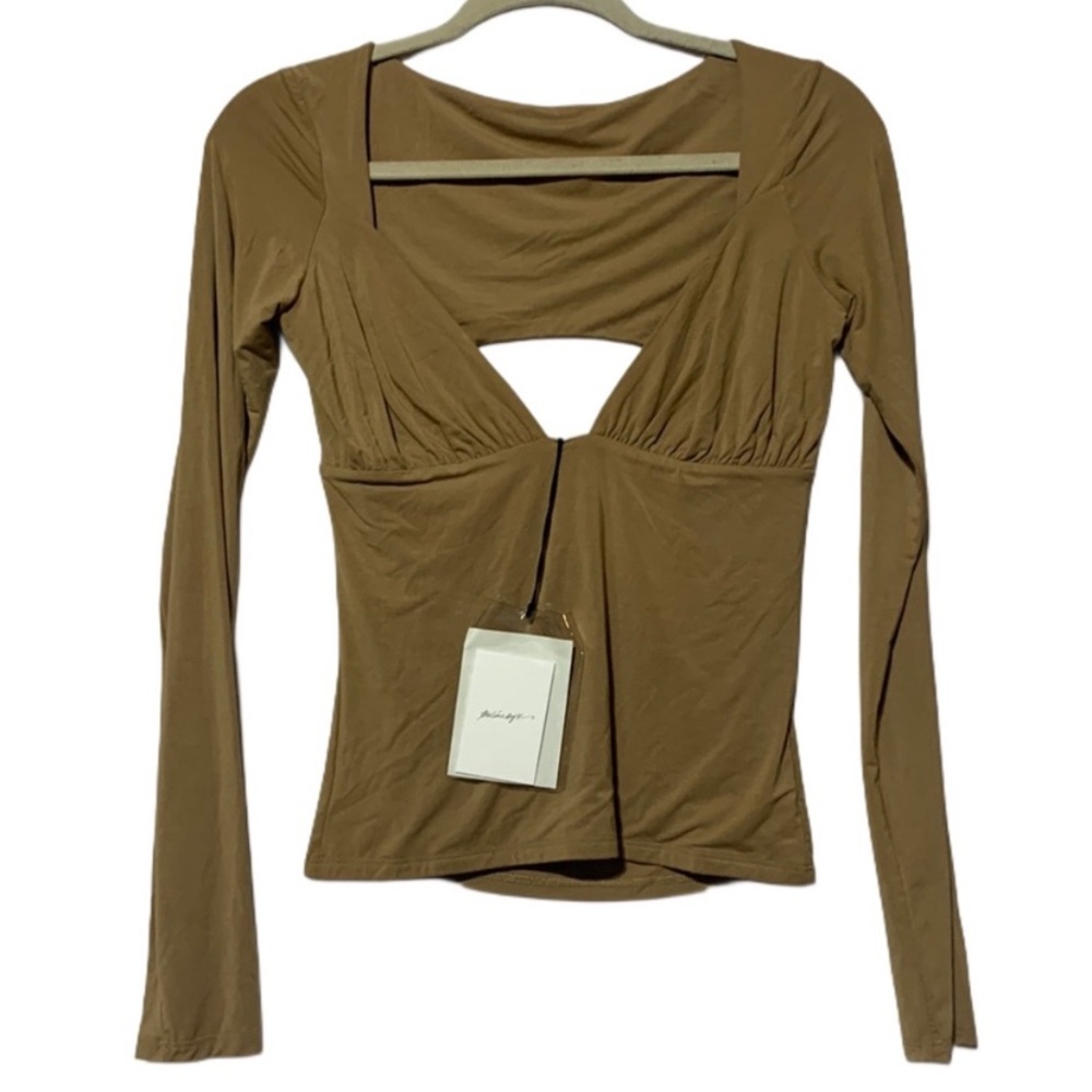 The Line by K Oisin Tan Cut Out Long Sleeve Shirt - Picture 4 of 10